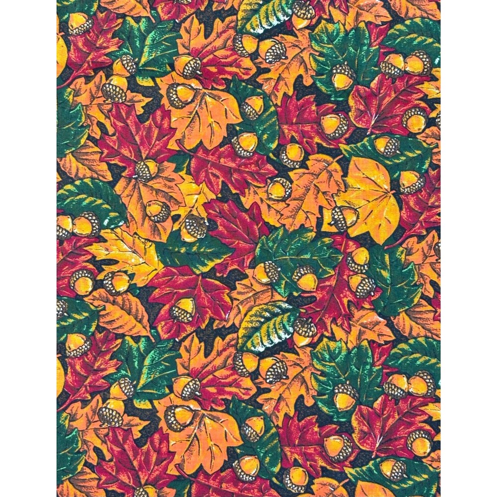 Vintage Springs Industries Autumn Spirit Acorn Leaf Cotton Fabric 36"Lx43"W 1Yd
